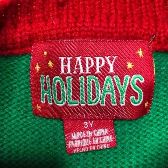Happy Holidays Christmas Penguin  Sweater Size 3T - Picture 7 of 16